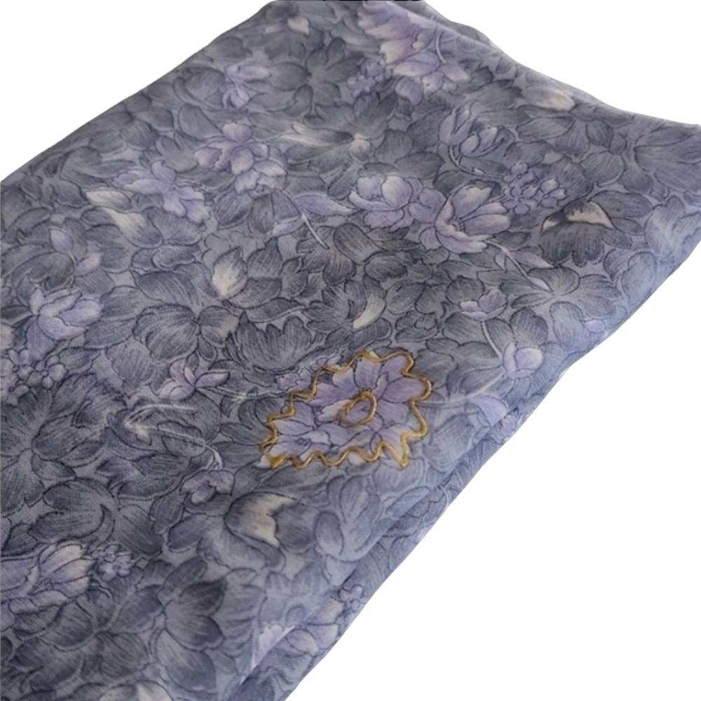 Oversized Handmade Scarf Wrap Sarong Cover Up from Indonesia Periwinkle Floral - Picture 6 of 16